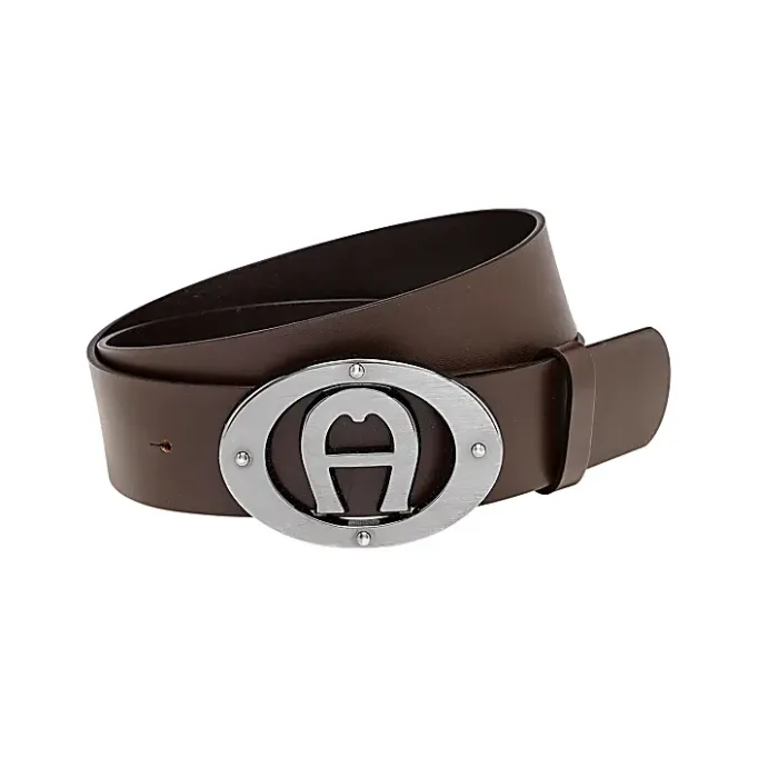 Aigner Belts|Belts-Logo Belt 4 cm ebony