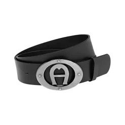 Aigner Belts|Belts-Logo Belt 4 cm black