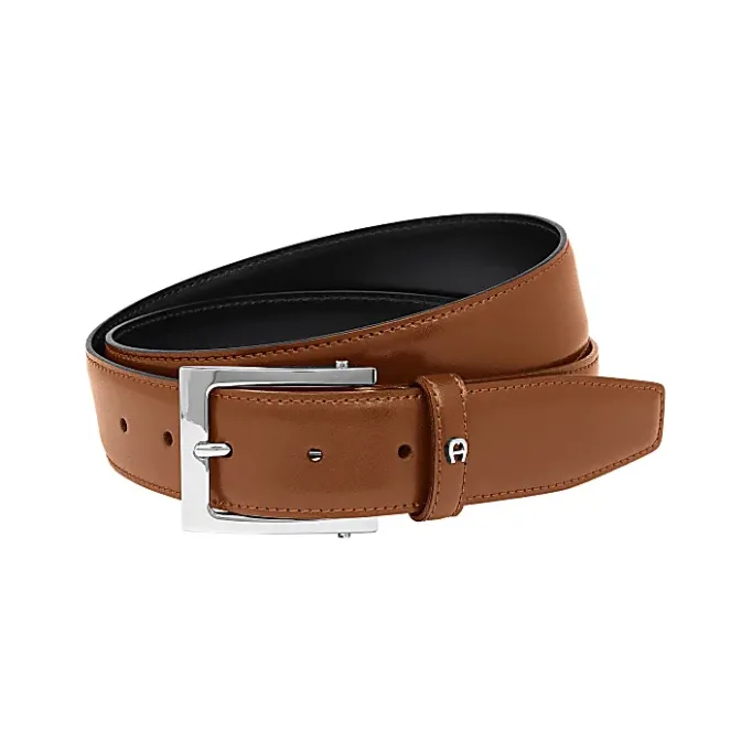 Aigner Belts-Business belt 3.5 cm cognac brown