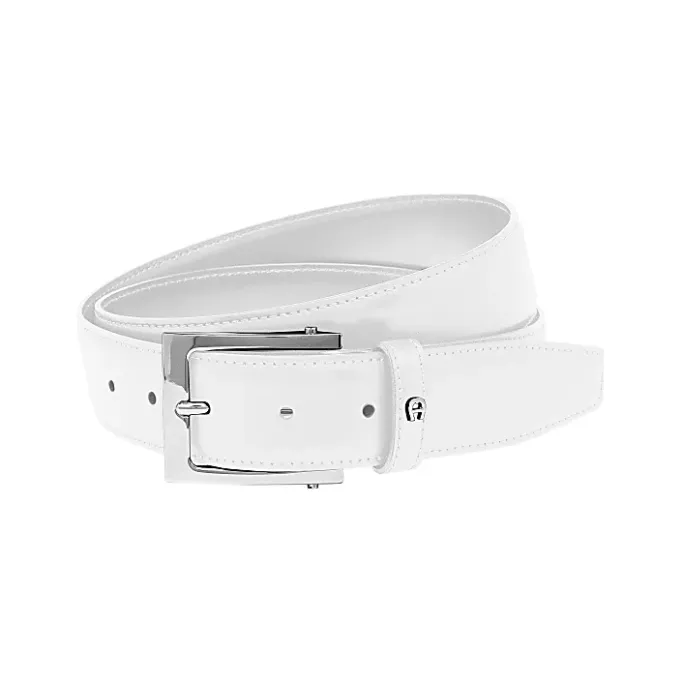 Aigner Belts-Business belt 3.5 cm white