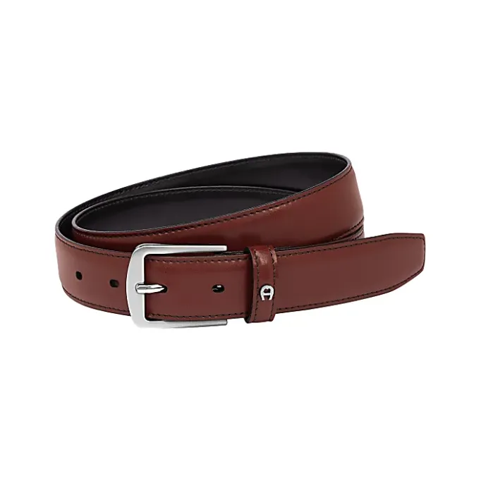 Aigner Belts-Business Belt 3 cm antic red