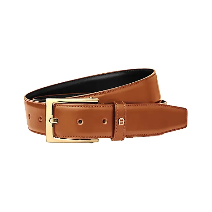 Aigner Belts-Business belt 3.5 cm cognac brown
