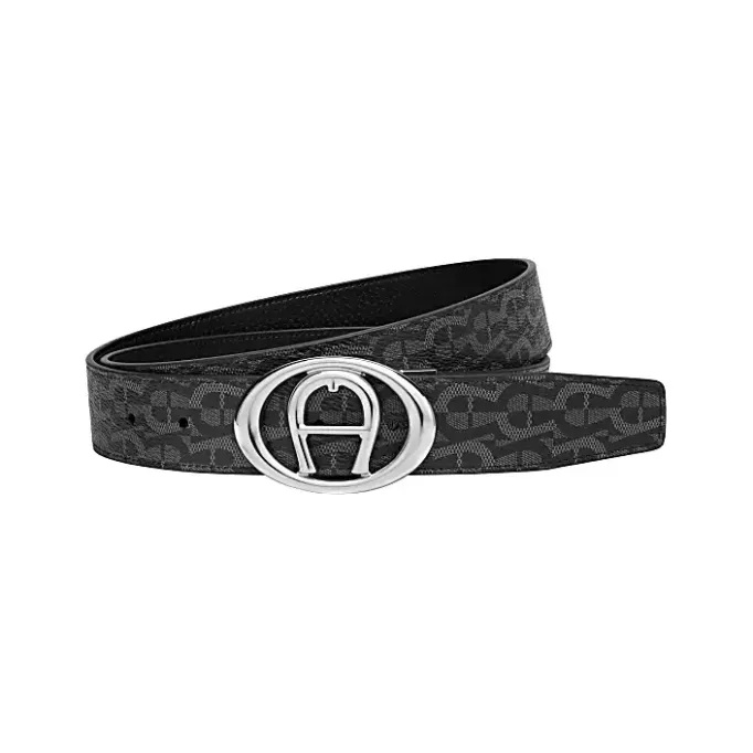 Aigner Belts-Business Reversible Belt 3.5 cm black