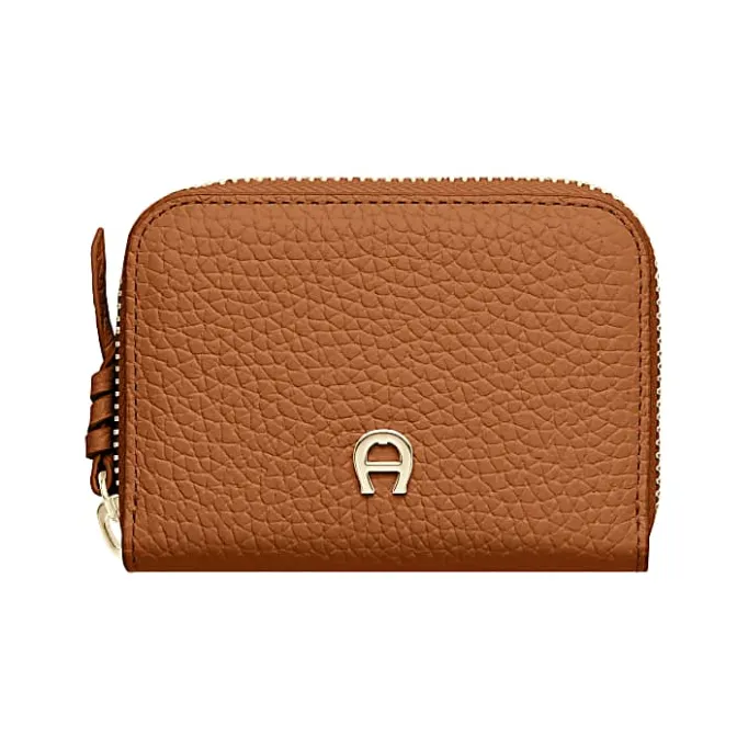 Aigner Wallets-CARRÉ SOFT card case cognac brown