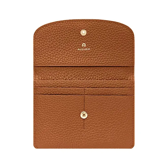Aigner Wallets-Carré Soft card case cognac brown