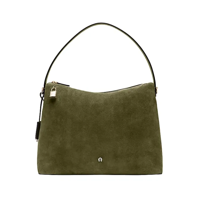 Aigner Bags-Delia Suede hobo bag L dark olive