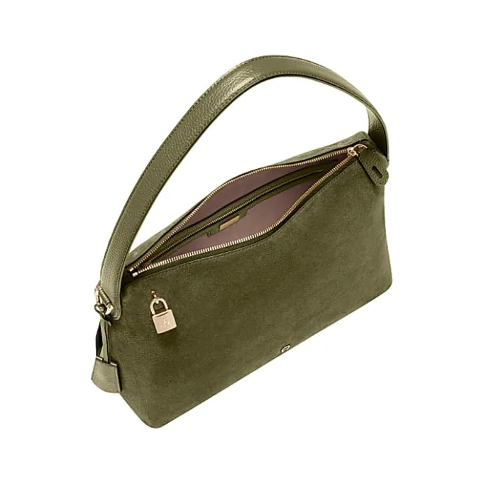 Aigner Bags-Delia Suede hobo bag M dark olive