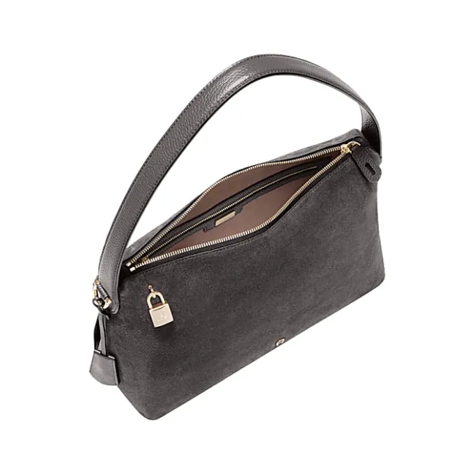 Aigner Bags-Delia Suede hobo bag M night grey