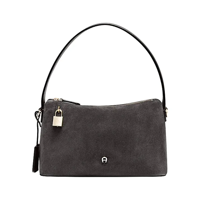 Aigner Bags-Delia Suede hobo bag S night grey