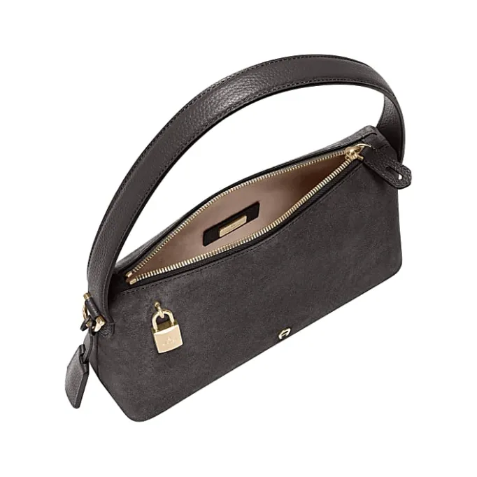 Aigner Bags-Delia Suede hobo bag S night grey