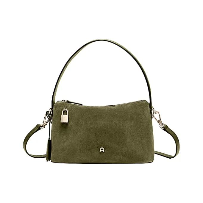 Aigner Bags-Delia Suede hobo bag S dark olive