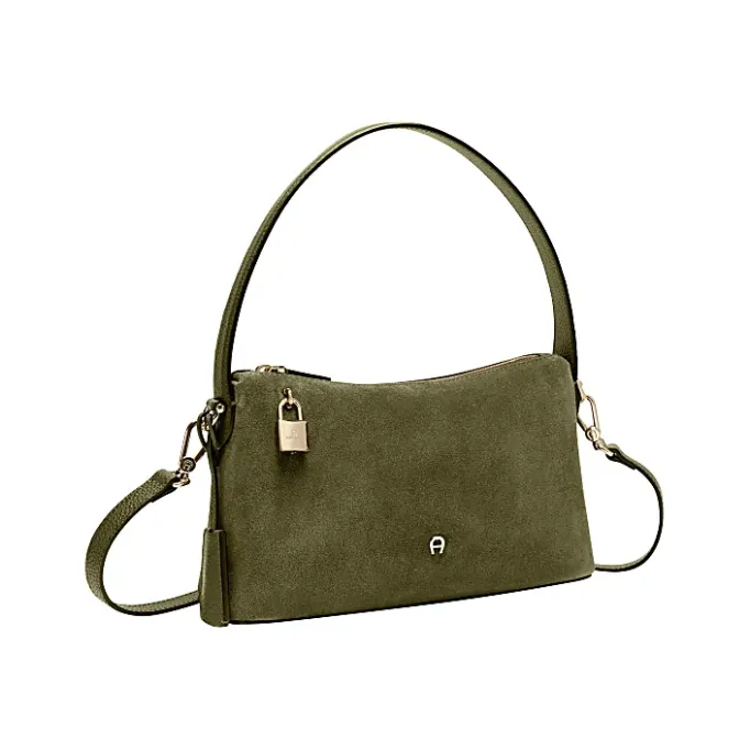 Aigner Bags-Delia Suede hobo bag S dark olive