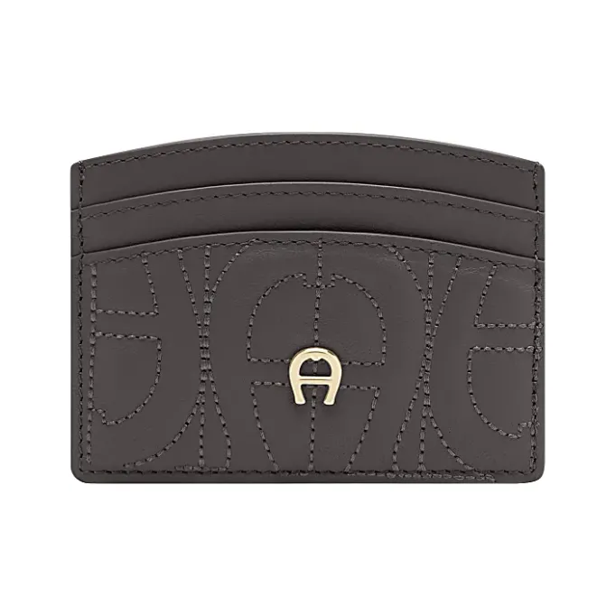 Aigner Wallets-Diadora Logo card case acacia brown