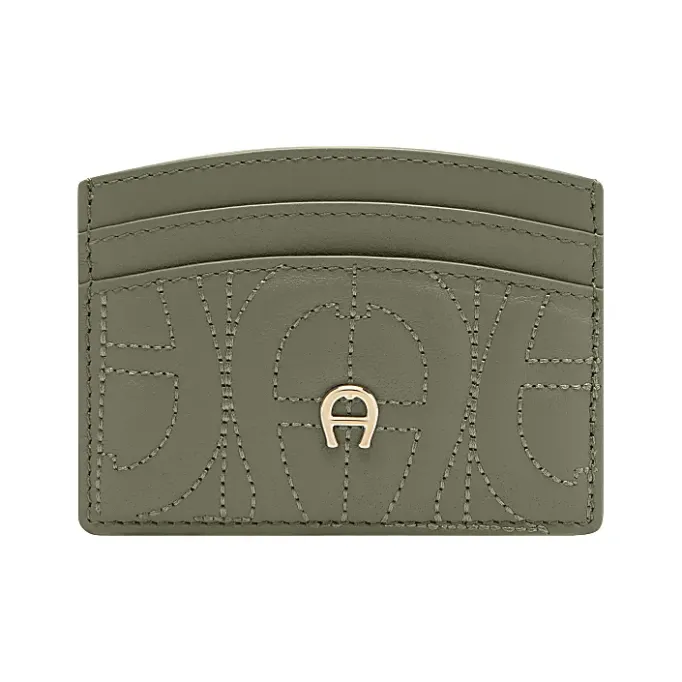 Aigner Wallets-Diadora Logo card case moss green