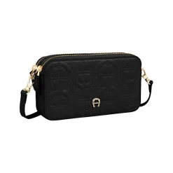 Aigner Leather Accessories|Phone Cases-Diadora logo phone pouch black