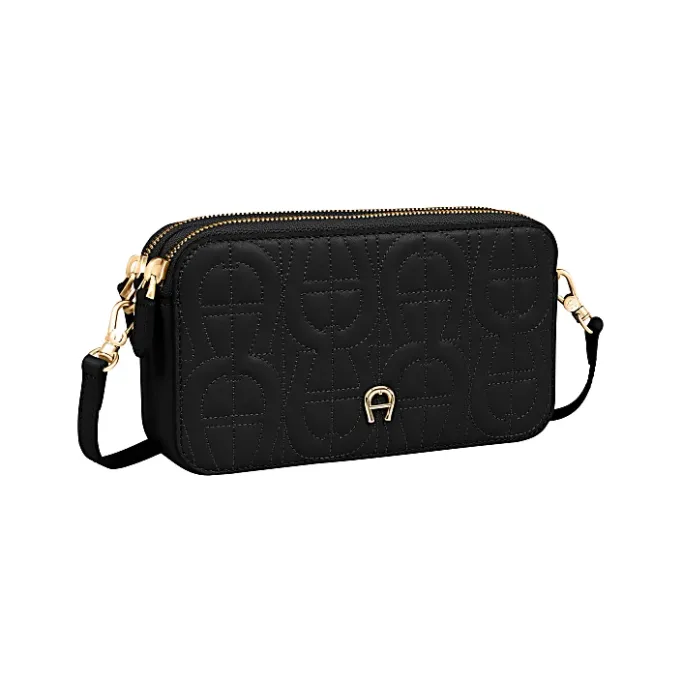 Aigner Leather Accessories|Phone Cases-Diadora logo phone pouch black