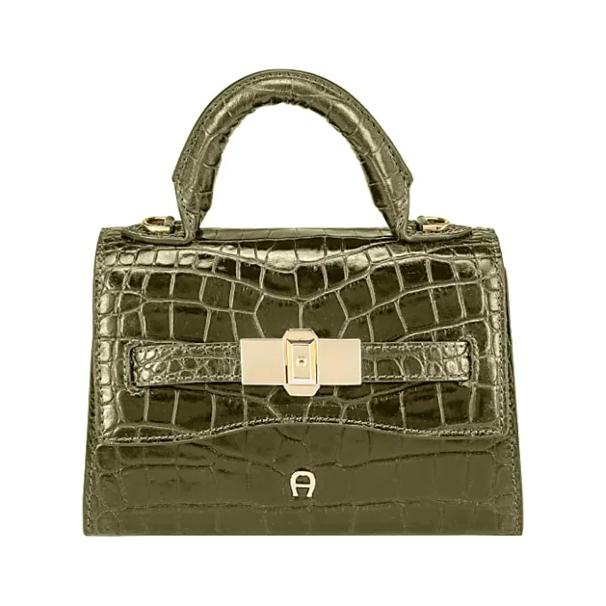 Aigner Bags-Farah Coccodrillo handbag XS dark olive