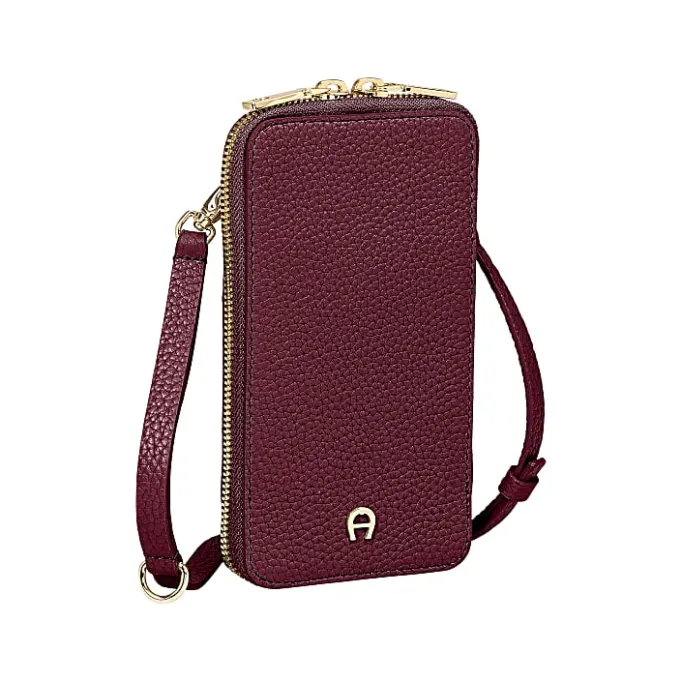 Aigner Leather Accessories|Phone Cases-Fashion Phone Pouch burgundy