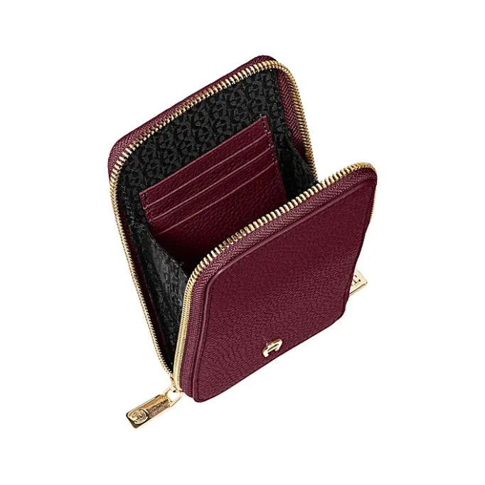 Aigner Leather Accessories|Phone Cases-Fashion Phone Pouch burgundy