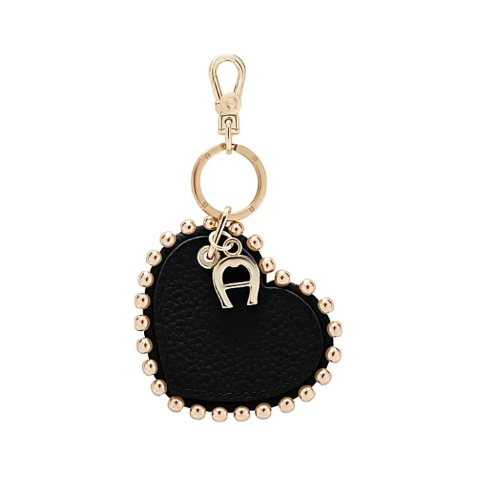 Aigner Keychains & Key Cases-Heart key fob black