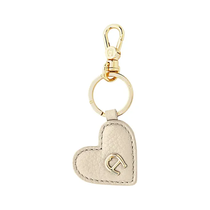 Aigner Keychains & Key Cases-Heart Keychain macadamia white