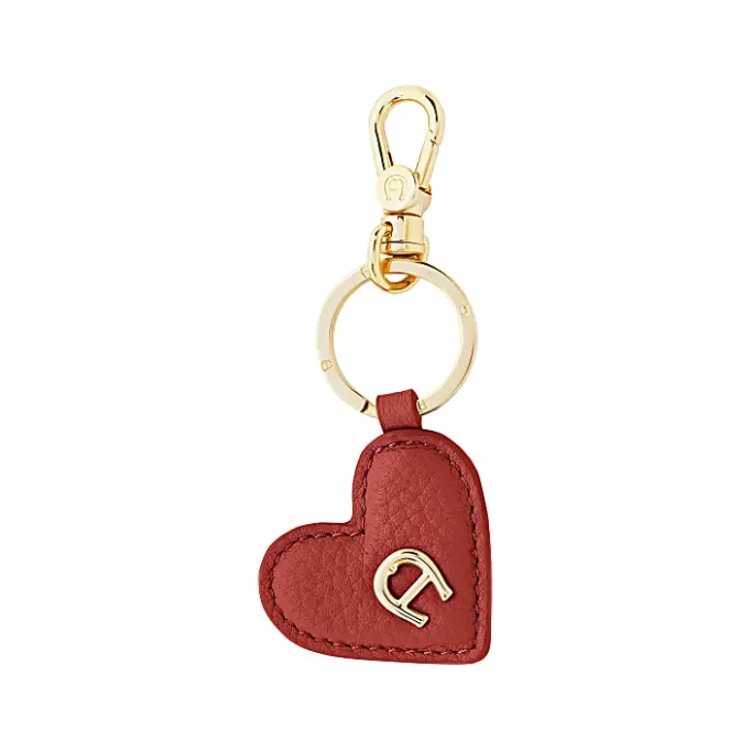 Aigner Keychains & Key Cases-Heart Keychain burnt red
