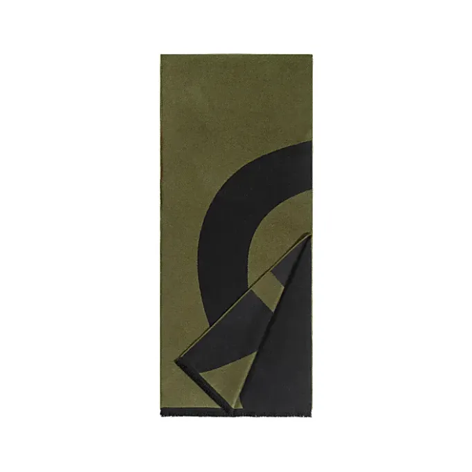 Aigner Foulards-Logo scarf dark olive