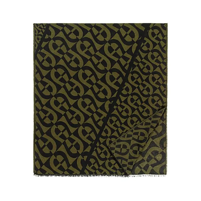 Aigner Foulards-Logo stole dark olive