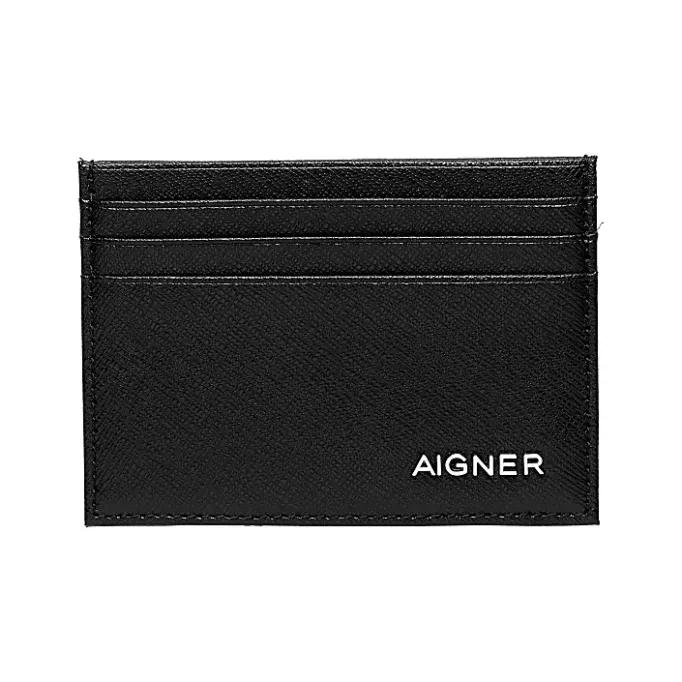 Aigner Wallets-Saffiano Card Case black