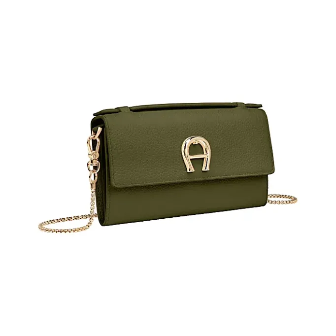 Aigner Leather Accessories-Wallet on Chain with Handle dark olive