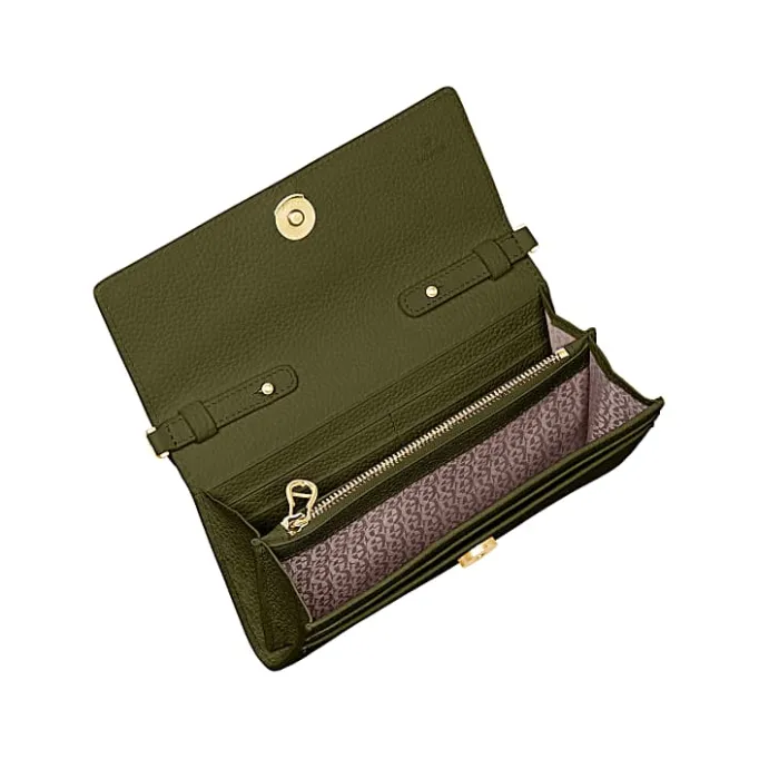 Aigner Leather Accessories-Wallet on Chain with Handle dark olive