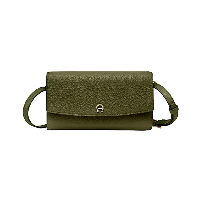 Aigner Leather Accessories-Wallet with Strap dark olive