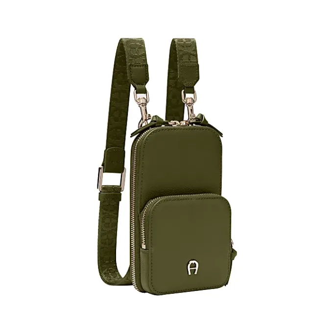 Aigner Leather Accessories|Phone Cases-Zita phone pouch dark olive