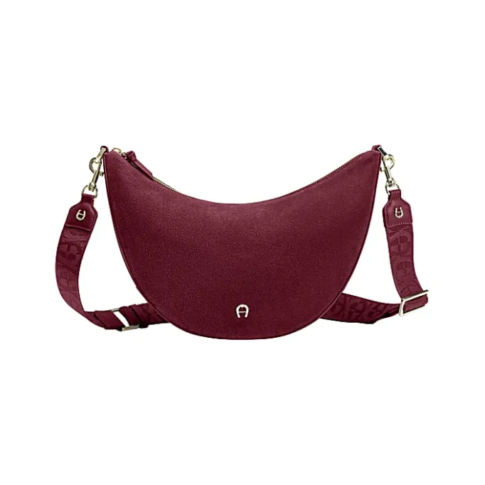 Aigner Bags-Zita Suede shoulder bag M burgundy