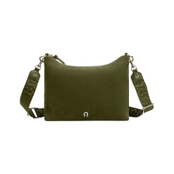 Aigner Bags-Zita Suede shoulder bag S dark olive