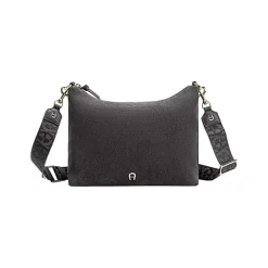 Aigner Bags-Zita Suede shoulder bag S night grey